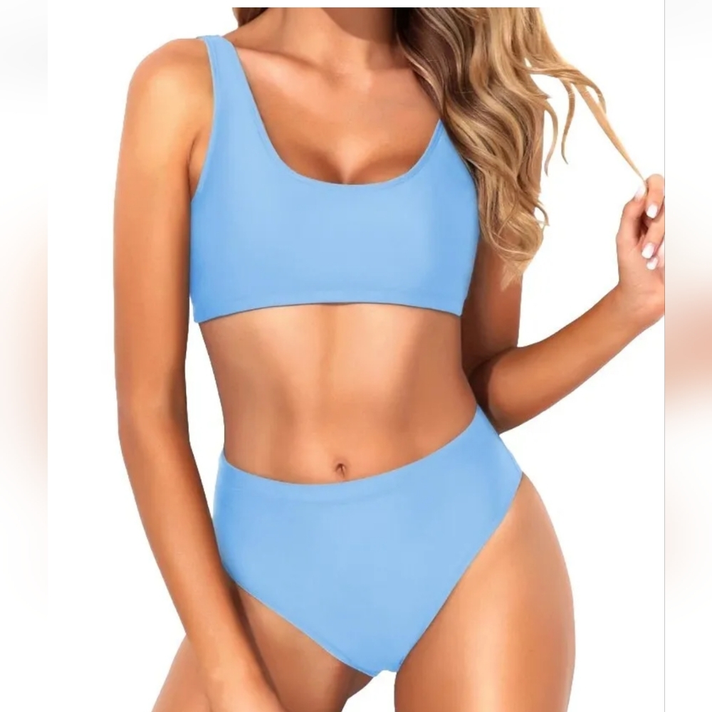 Tempt Me Bikini Pool Beach Swimwear Spring Baby Blue 2 Pc Swimsuit Woman Med New